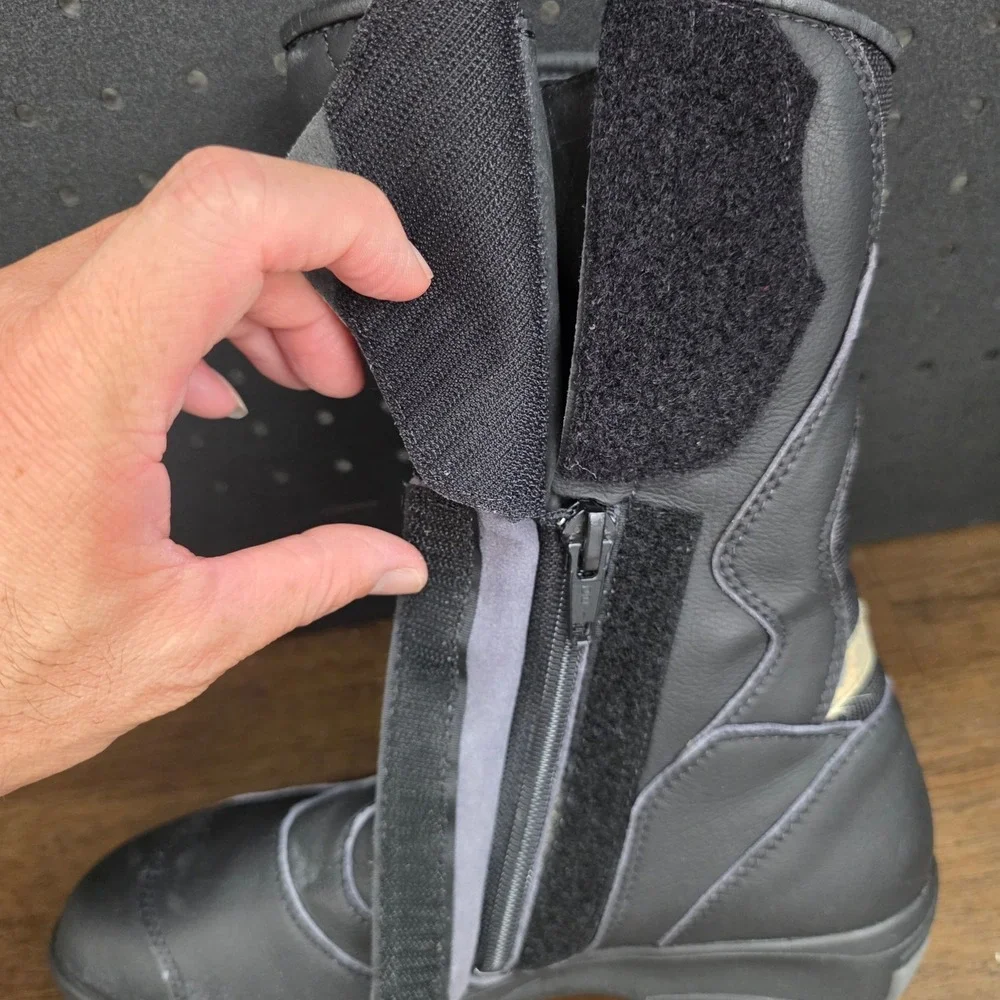 Sidi Touring Motorcycle Boots Mens 7.5 Black Leather Mesh Road